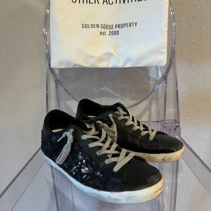 Golden Goose Super Star Black Sequin Sneakers